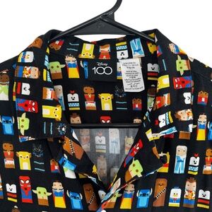 Disney Men's Black Shirt with Disney Characters Pattern - Size L